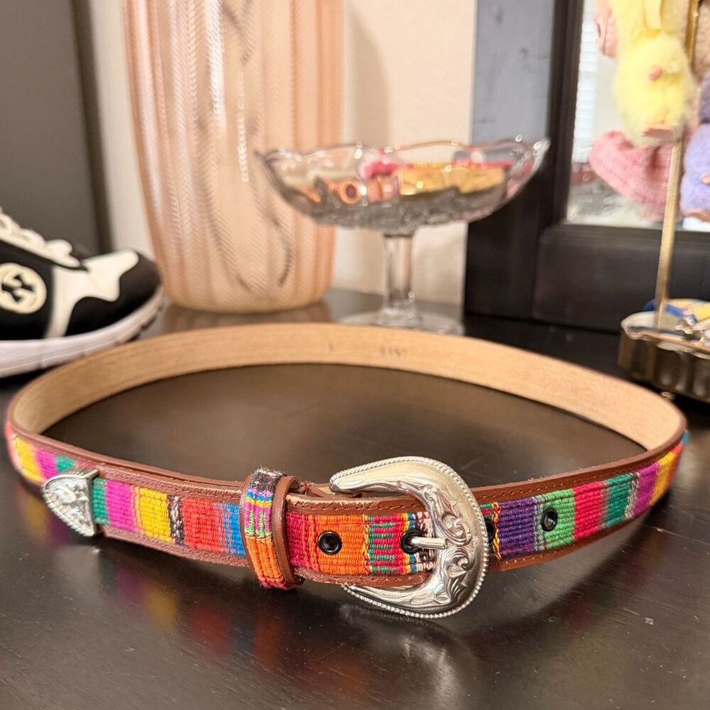 Colorful Woven Southwestern Belt -Size L